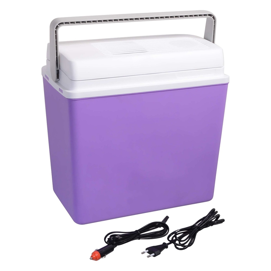 Przenośna lodówka samochodowa 23 l 55W/12V/230V fioletowo/biała