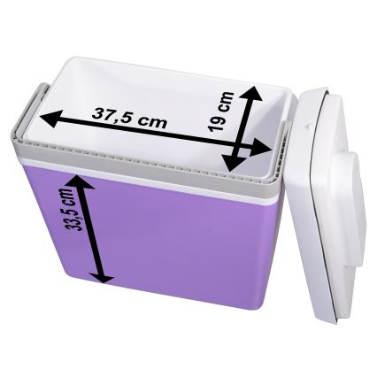 Przenośna lodówka samochodowa 23 l 55W/12V/230V fioletowo/biała