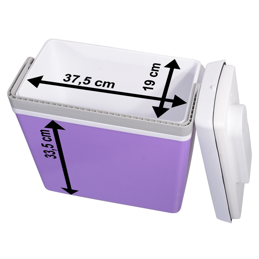 Przenośna lodówka samochodowa 23 l 55W/12V/230V fioletowo/biała