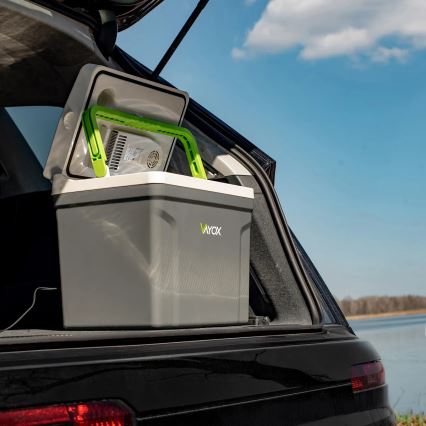 Przenośna lodówka samochodowa z funkcją grzania 27 l 230V/12V/24V szara