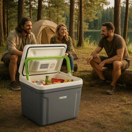 Przenośna lodówka samochodowa z funkcją grzania 27 l 230V/12V/24V szara