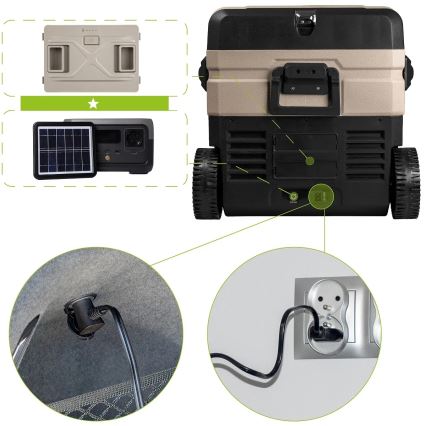 Przenośna lodówka samochodowa z wyświetlaczem LCD 39 l 230V/12V/24V brązowa