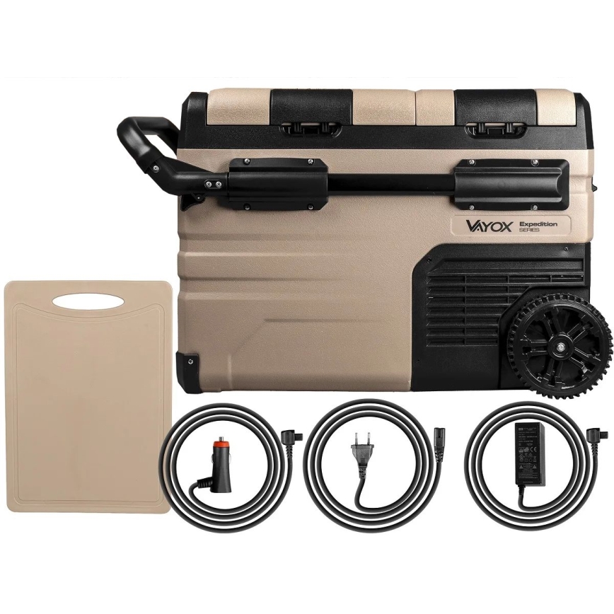 Przenośna lodówka samochodowa z wyświetlaczem LCD 39 l 230V/12V/24V brązowa