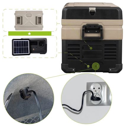 Przenośna lodówka samochodowa z wyświetlaczem LCD 39 l 230V/12V/24V brązowa
