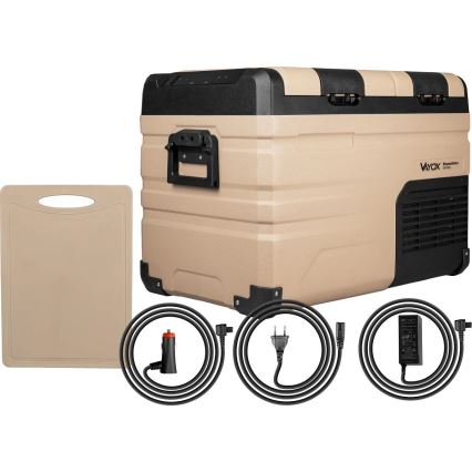 Przenośna lodówka samochodowa z wyświetlaczem LCD 39 l 230V/12V/24V brązowa