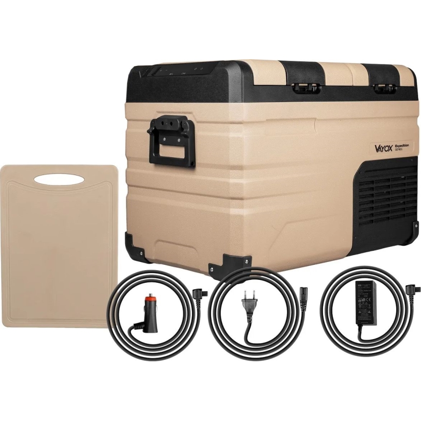 Przenośna lodówka samochodowa z wyświetlaczem LCD 39 l 230V/12V/24V brązowa