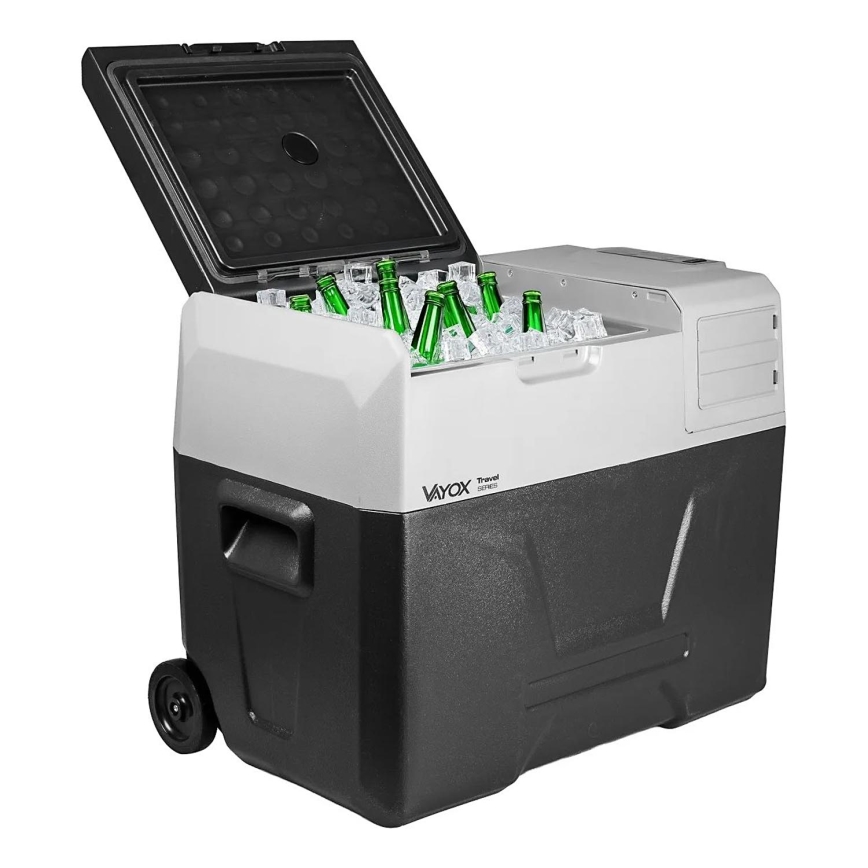 Przenośna lodówka samochodowa z wyświetlaczem LCD 40 l 230V/12V/24V czarna