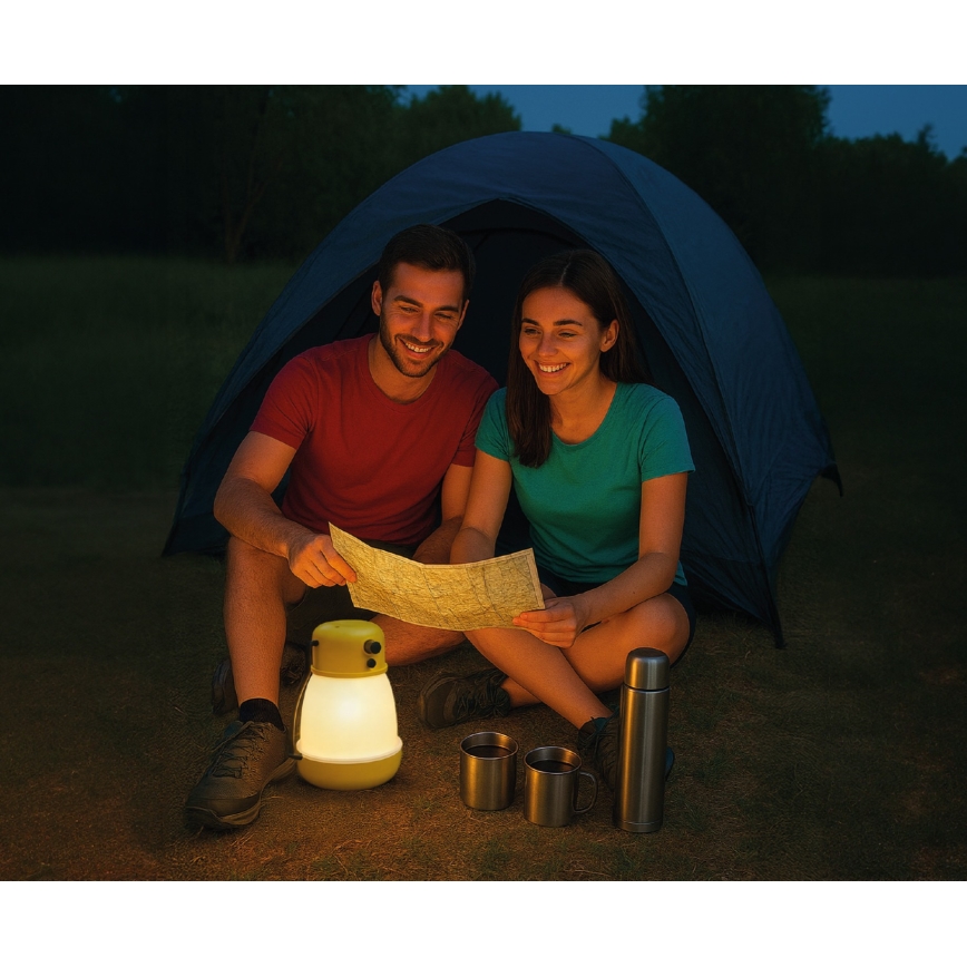 Przenośna, ściemnialna, ładowalna lampa LED z funkcją powerbanki LUMINA MINIO LED/5V 1800 mAh IP44 żółta