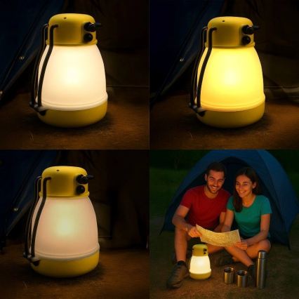 Przenośna, ściemnialna, ładowalna lampa LED z funkcją powerbanki LUMINA MINIO LED/5V 1800 mAh IP44 żółta