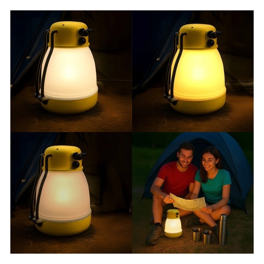 Przenośna, ściemnialna, ładowalna lampa LED z funkcją powerbanki LUMINA MINIO LED/5V 1800 mAh IP44 żółta