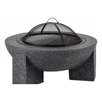 Przenośne ognisko z rusztem 79,5x38 cm czarne/ciemny granit