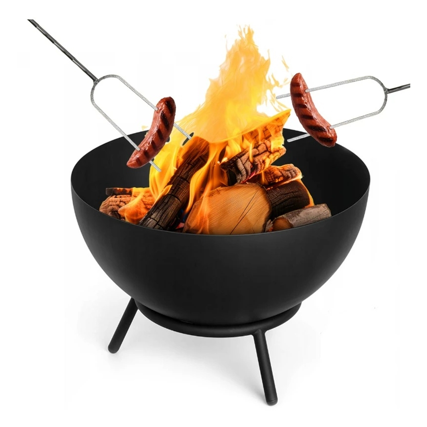 Przenośne palenisko na drewno 57x30 cm czarne