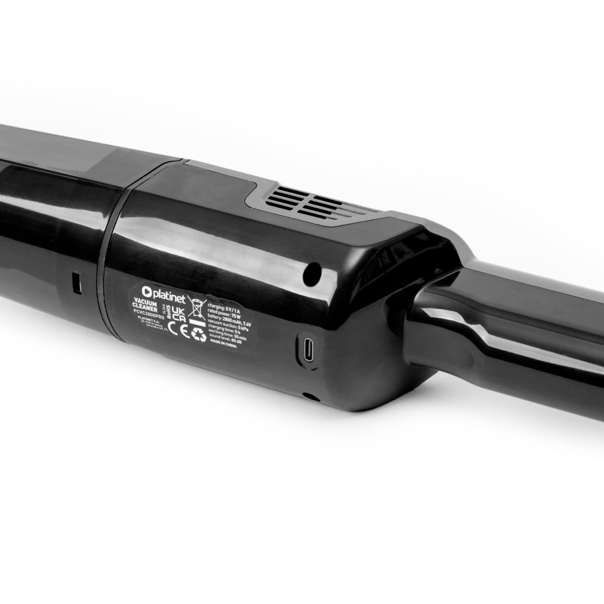 Przenośny akumulatorowy odkurzacz samochodowy 75W/2800 mAh czarny