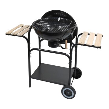 Przenośny grill węglowy czarny/drewno