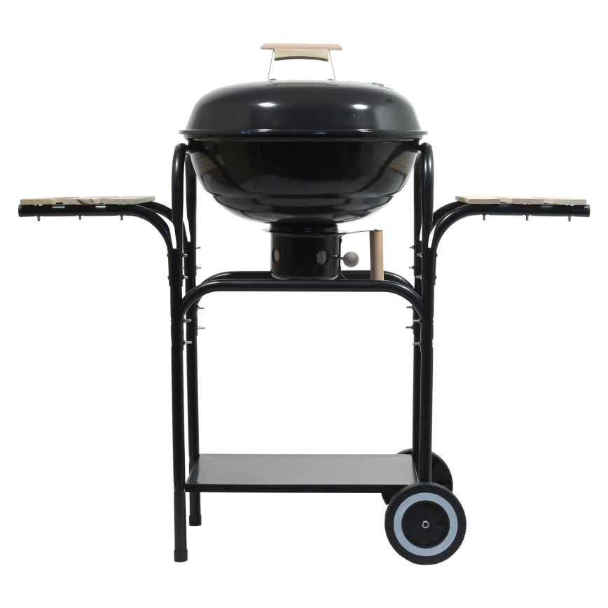 Przenośny grill węglowy czarny/drewno