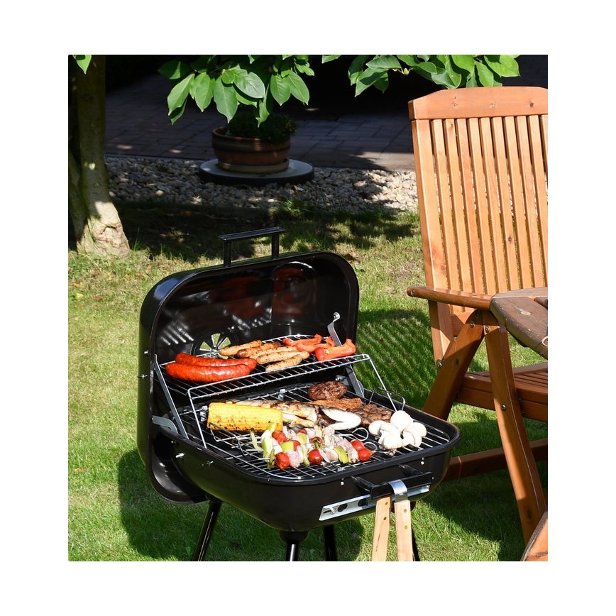 Przenośny grill węglowy czarny