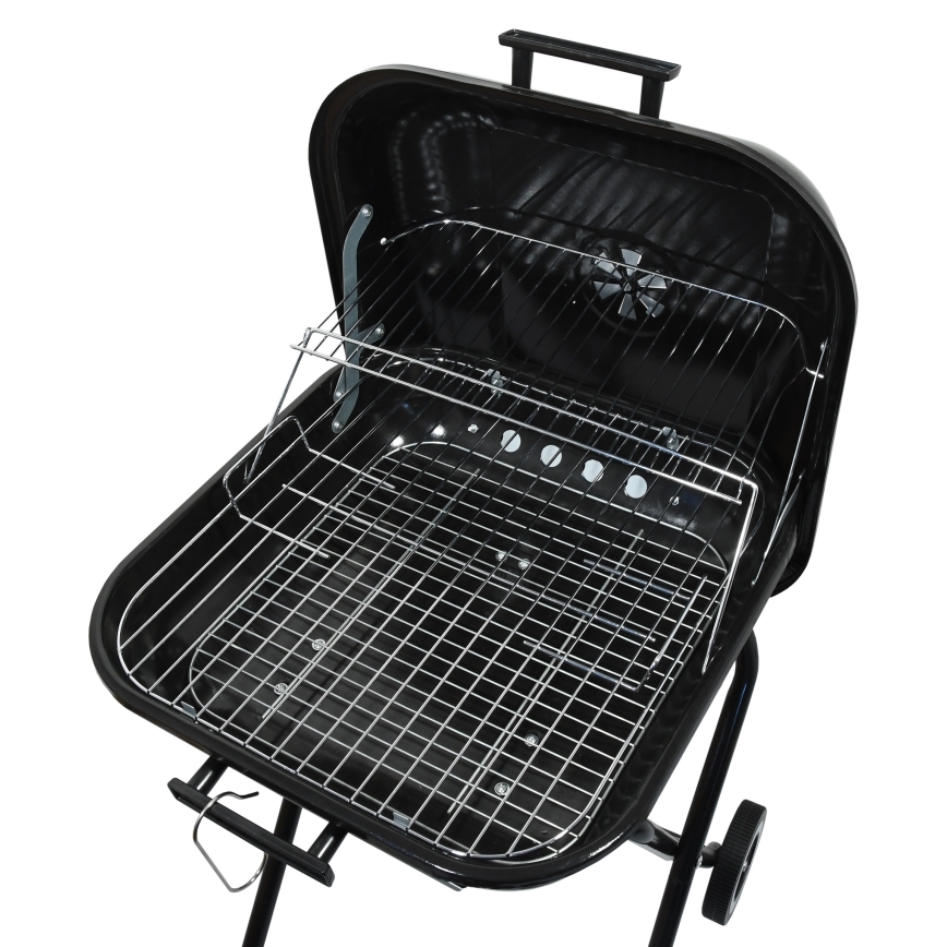 Przenośny grill węglowy czarny
