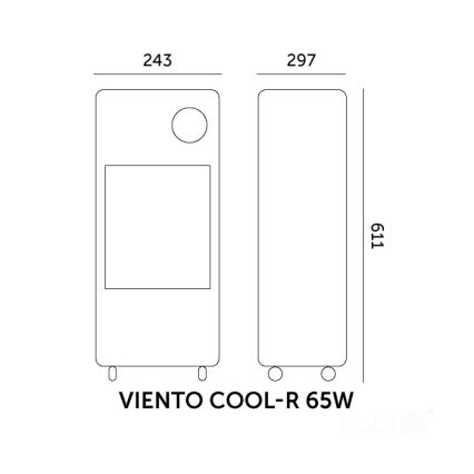 Przenośny klimatyzator VIENTO COOL-R 65W/230V czarny + pilot zdalnego sterowania