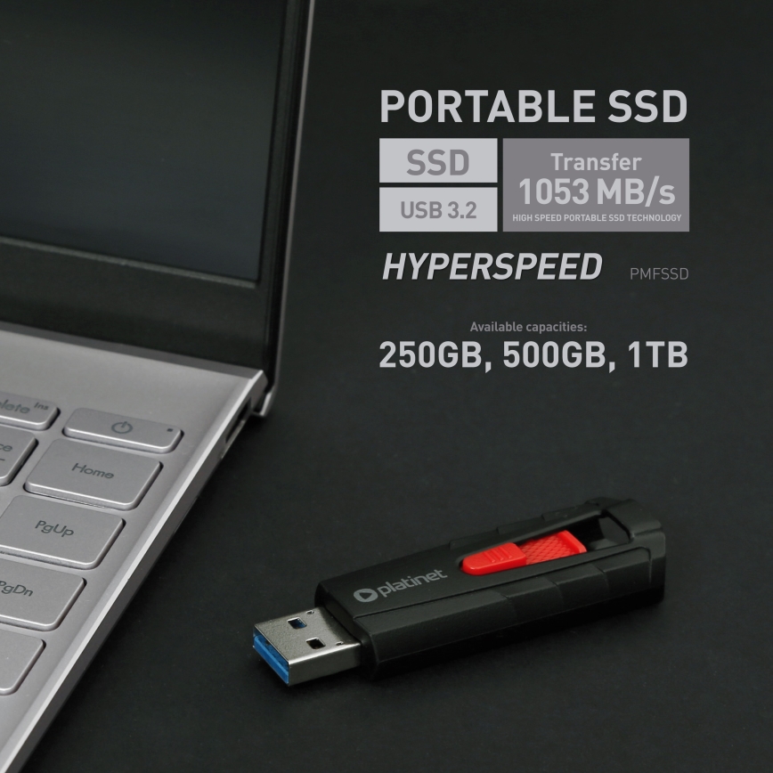 Disque SSD Portable Platinet USB 3.2 500 Go