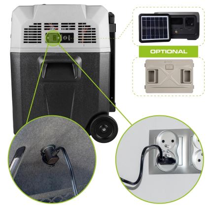 Przenośna lodówka samochodowa z wyświetlaczem LCD 40 l 230V/12V/24V czarna