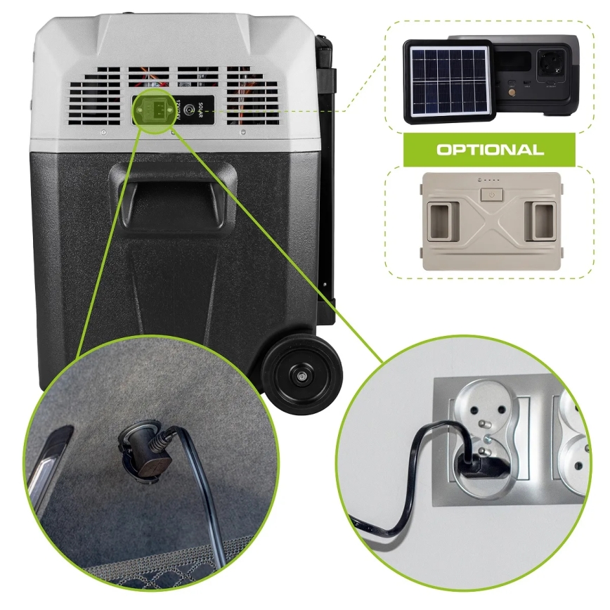 Przenośna lodówka samochodowa z wyświetlaczem LCD 40 l 230V/12V/24V czarna