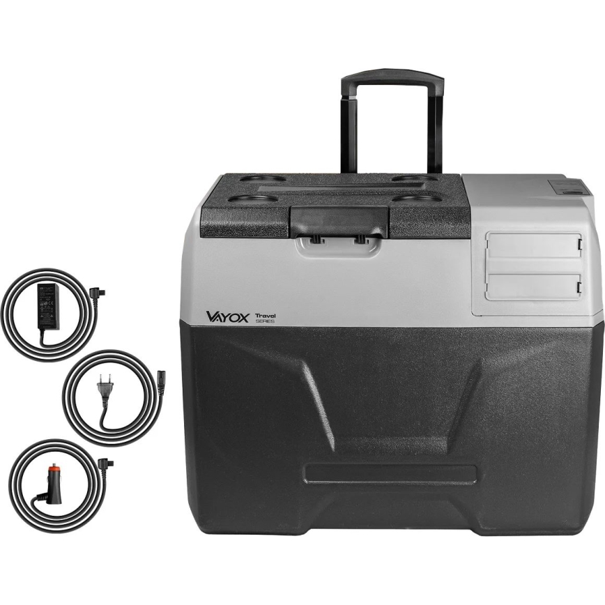 Przenośna lodówka samochodowa z wyświetlaczem LCD 40 l 230V/12V/24V czarna
