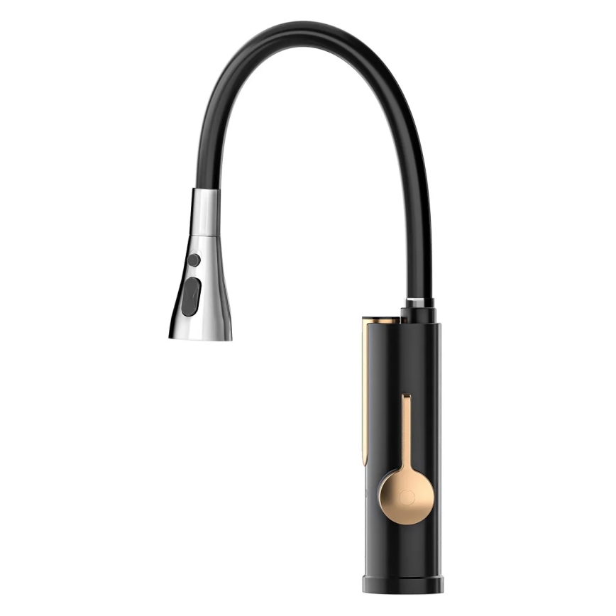 Przepływowy podgrzewacz wody z wyświetlaczem LED 3000W/230V IPX4 czarny/złoty