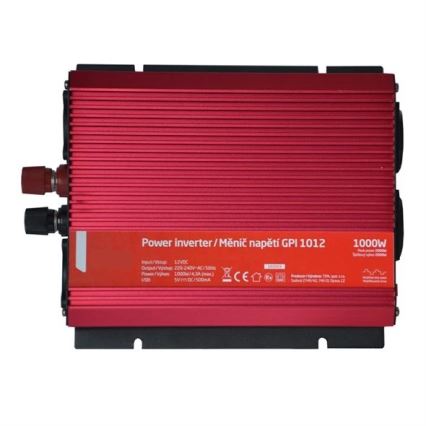 Przetwornica napięcia 1000W/12/230V + USB