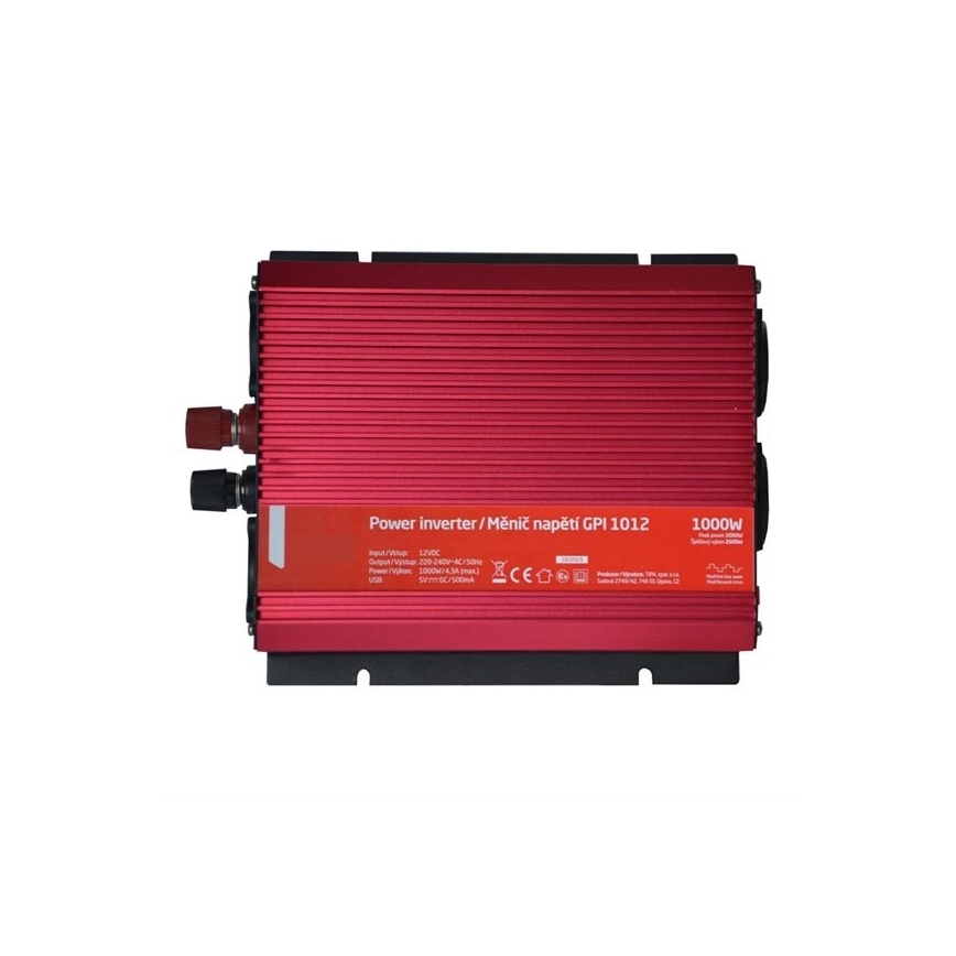 Przetwornica napięcia 1000W/12/230V + USB