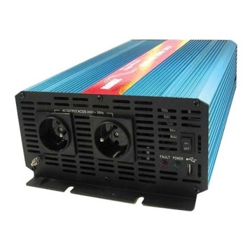 Przetwornica napięcia CARSPA 2000W/24/230V + USB