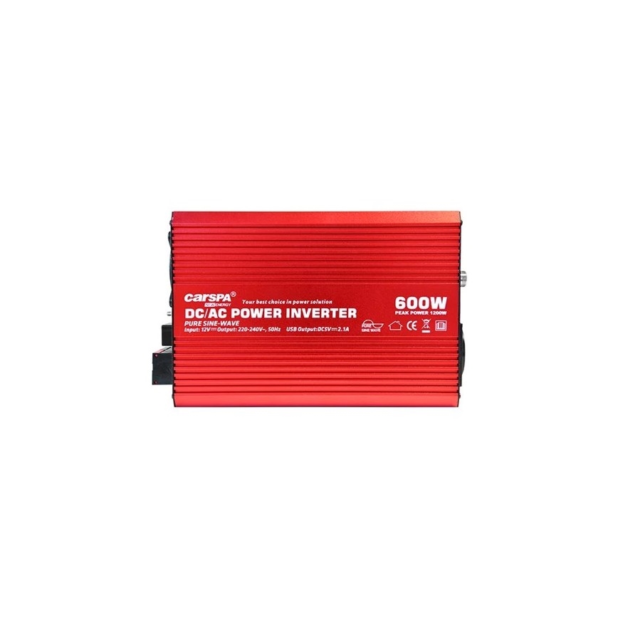 Przetwornica napięcia CARSPA 600W/12/230V + pilot przewodowy