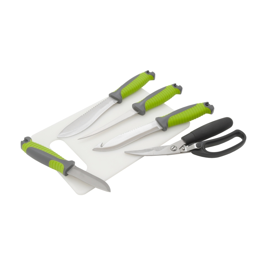 Przybory do grillowania wykonane ze stali nierdzewnej z etui 6 szt.