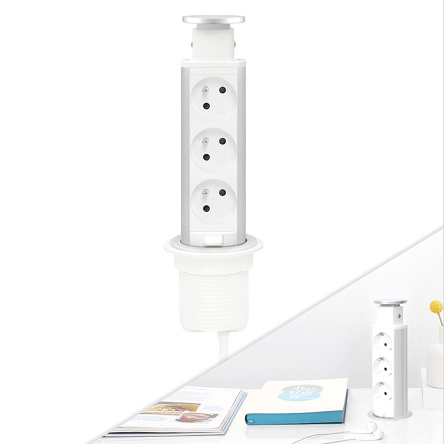 Przyłączeniowy słupek z gniazdami do montażu w blacie stołu — 3x 230 V