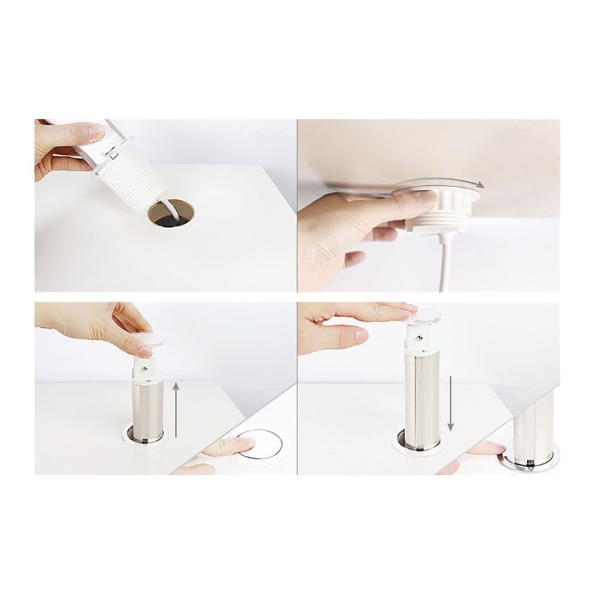 Przyłączeniowy słupek z gniazdami do montażu w blacie stołu — 3x 230 V