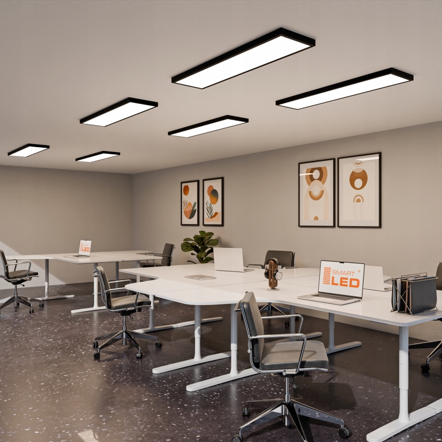 Przysufitowy panel LED 60W/230V 30x120 cm czarny