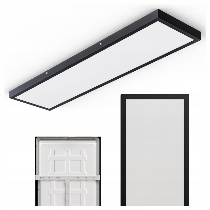Przysufitowy panel LED 60W/230V 30x120 cm czarny