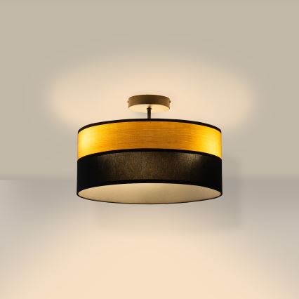 Przysufitowy żyrandol ALBA 3xE27/15W/230V śr. 40 cm czarny/brązowy