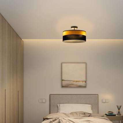 Przysufitowy żyrandol ALBA 3xE27/15W/230V śr. 40 cm czarny/brązowy