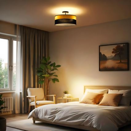 Przysufitowy żyrandol ALBA 3xE27/15W/230V śr. 40 cm czarny/brązowy