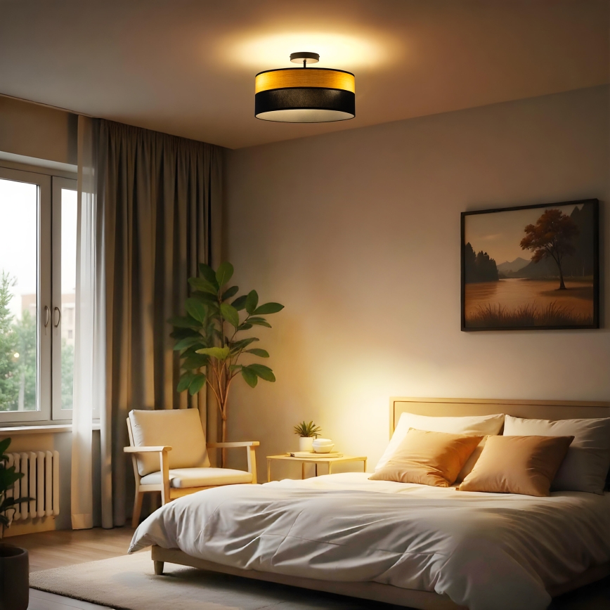 Przysufitowy żyrandol ALBA 3xE27/15W/230V śr. 40 cm czarny/brązowy