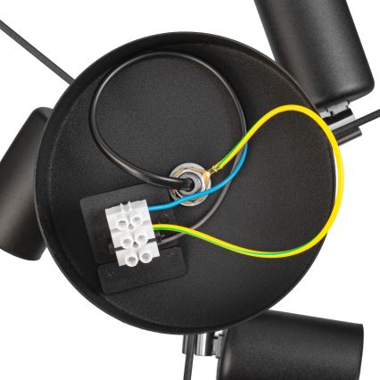 Przysufitowy żyrandol ALBA 3xE27/15W/230V śr. 40 cm czarny/brązowy