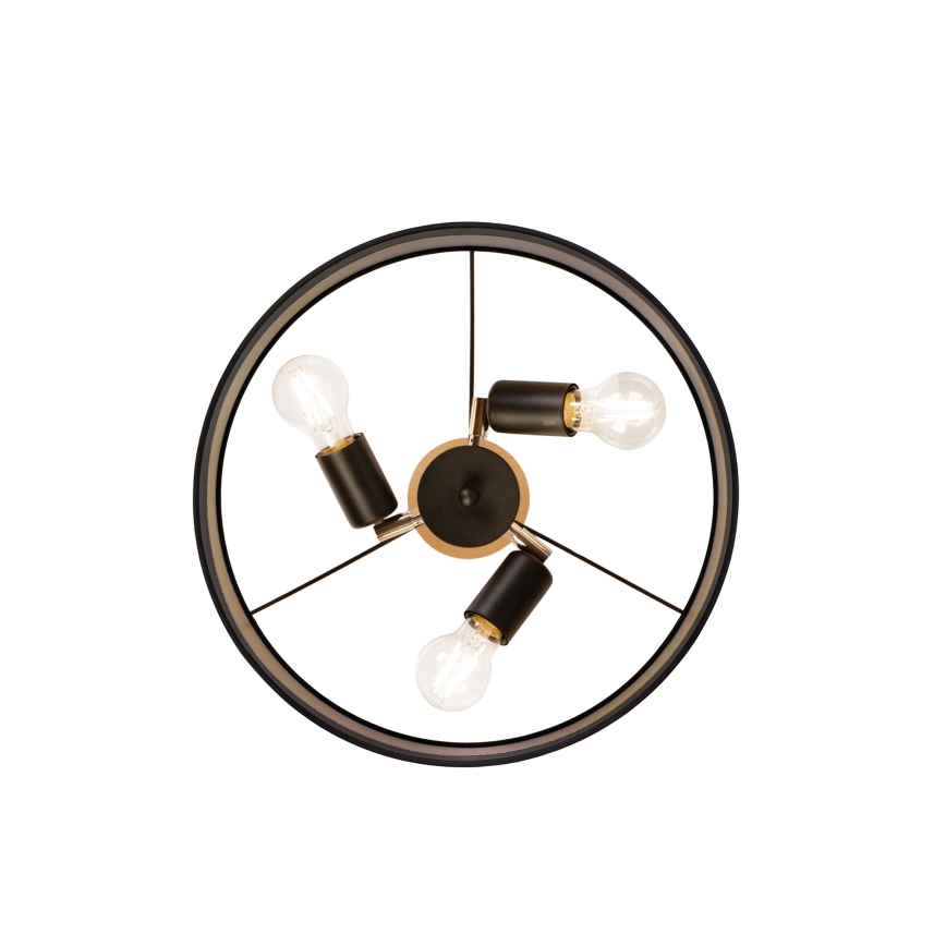 Przysufitowy żyrandol ALBA 3xE27/15W/230V śr. 40 cm czarny/brązowy