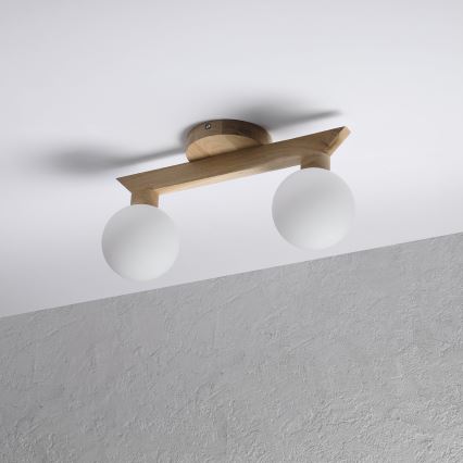 Przysufitowy żyrandol ANTONIO 2xG9/5W/230V dąb/biały