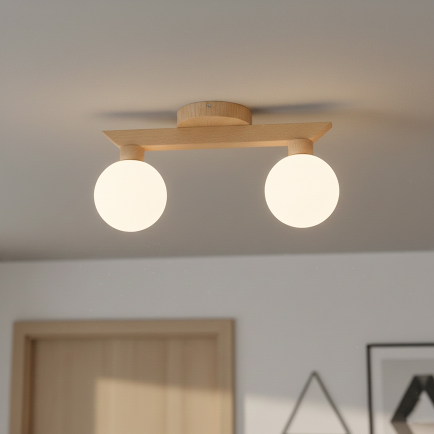 Przysufitowy żyrandol ANTONIO 2xG9/5W/230V dąb/biały