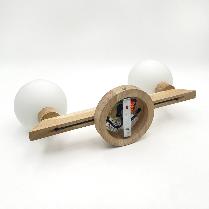 Przysufitowy żyrandol ANTONIO 2xG9/5W/230V dąb/biały