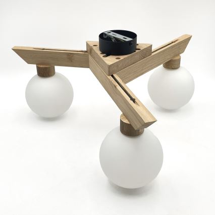 Przysufitowy żyrandol ANTONIO 3xG9/5W/230V dąb/biały