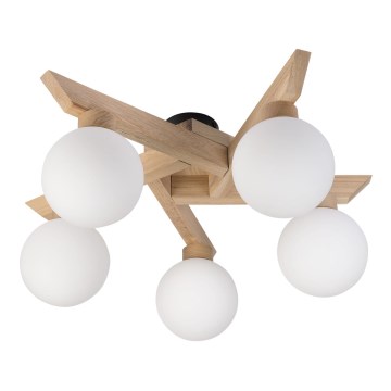 Przysufitowy żyrandol ANTONIO 5xG9/5W/230V dąb/biały