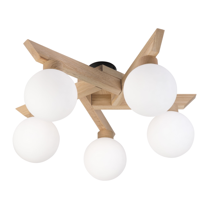 Przysufitowy żyrandol ANTONIO 5xG9/5W/230V dąb/biały