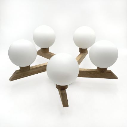 Przysufitowy żyrandol ANTONIO 5xG9/5W/230V dąb/biały