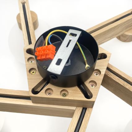 Przysufitowy żyrandol ANTONIO 5xG9/5W/230V dąb/biały